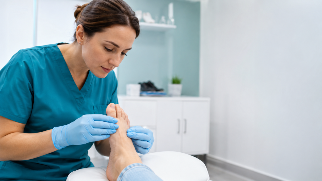 Podiatrist providing bunion treatment in Long Beach at Kim Holistic Foot & Ankle Center